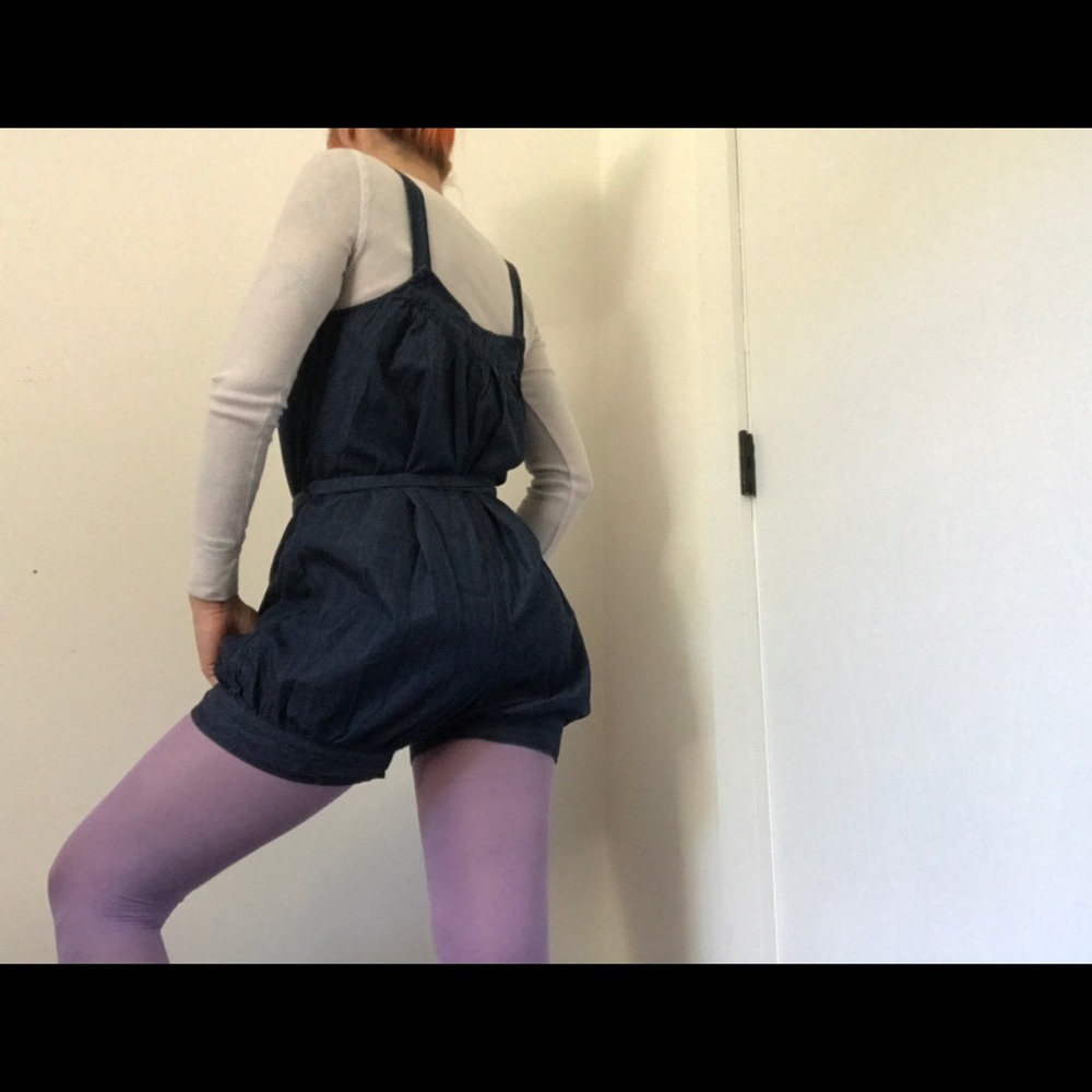 Forever 21 Denim Style Shorts Romper - Picture 4 of 13